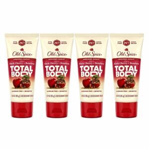 4 Pack Old Spice Total Body Cream Black Cherry Bourbon 3oz